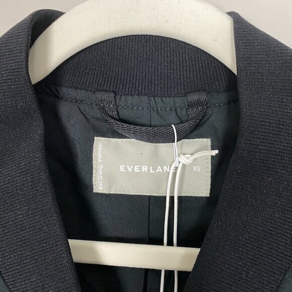 Everlane Bomber Jacket Black Womens XS Varsity Track - Picture 6 of 10